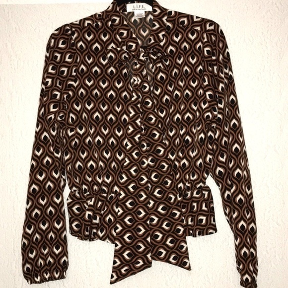 L.I.F.E. Love Is For Eternity Long Sleeve Blouse NWOT - Picture 1 of 8